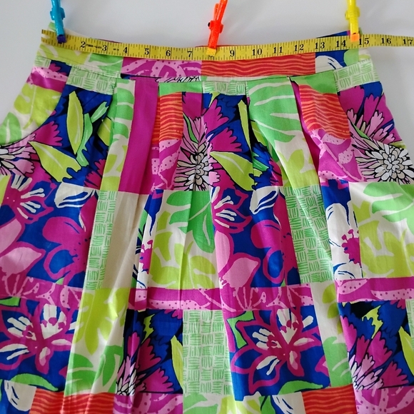 Lilly Pulitzer Classic Pleated Skirt Knee Length Colorful Pockets Size 2 - Picture 15 of 17